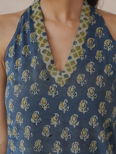 Image of GOODHAND Women Printed Cotton Kurti | Casual Long Kurta | Comfortable Ethnic Wear with Relaxed Fit