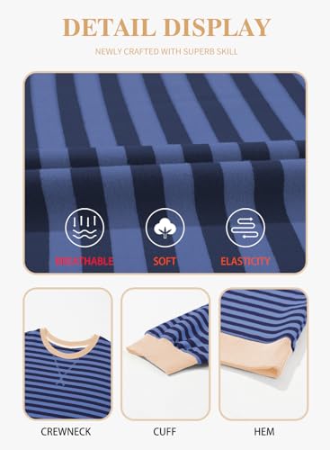 Image of Eytino Women Plus Size Striped Color Block Crewneck Sweatshirt(1X-5X)