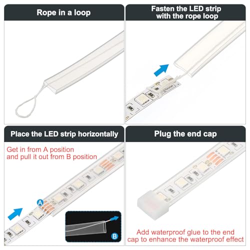 Canal flexible de silicona para LED 10mm 10 metros blanco miniatura 5