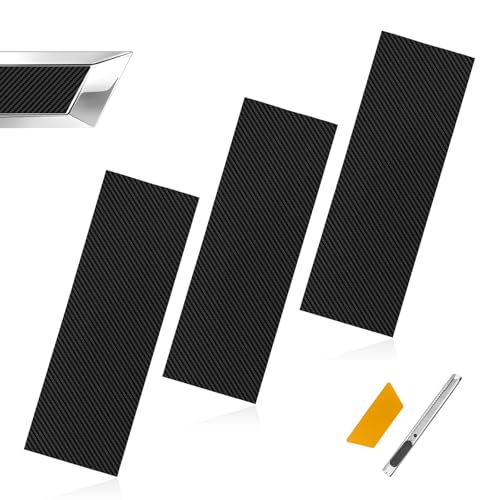 ABOTHGD 3pcs Chevy Bowtie Emblem Logo Stickers Cut DIY Decals 11.8 x 4 Universal Logo Overlay Carbon Fiber Black