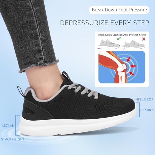 Image of STQ Wide Toe Box Walking Shoes Women Orthopedic Swollen Feet Diabetic Tennis Running Sneakers for Plantar Fasciitis Arch Support Bunions
