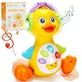 Tsomtto Baby Musical Light Up Duck Toy, Baby Toys 0-3-6-9-12 Months Dancing Crawling Tummy Time Toys, Newborn Infant Learning Toy Gifts for 0 3 4 5 6 7 8 Month Old Baby Boys Girls