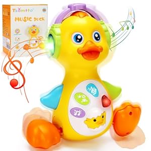 Tsomtto Baby Musical Light Up Duck Toy, Baby Toys 0-3-6-9-12 Months Dancing Crawling Tummy Time Toys, Newborn Infant Learning Toy Gifts for 0 3 4 5 6 7 8 Month Old Baby Boys Girls