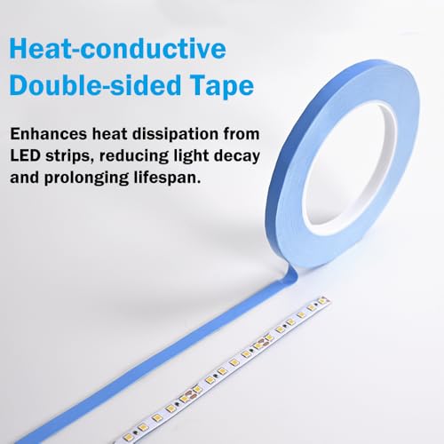 Image of Thermal Adhesive Tape Double Side 0.31 inch, 0.39 inch, 0.47 inch, 0.59 inch x 82feet Conductive Tape 4 Rolls Apply for Coolers, Heat Sink, LED Strips, Computer CPU, GPU, Led Light Strips Mounting Tape