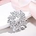 EVER FAITH Women's Wedding Corsage Jewelry Accessory Crystal Flower Wreath Brooch Pin Clear Silver-Tone