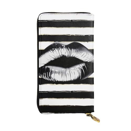 Portefeuille en cuir motif lèvres original idée cadeau femme moderne