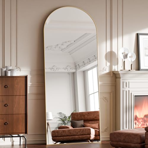 BEAUTYPEAK Miroir sur Pied, Motif Arc, 142 x 52 cm, Corps Entier, bombé, à Poser ou à accrocher...