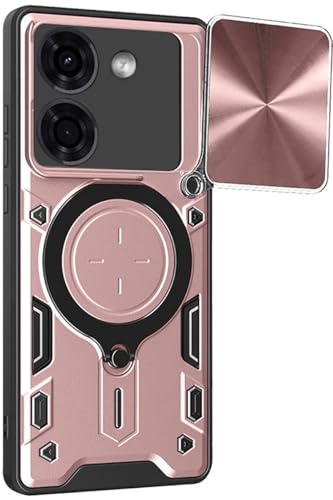 TRIPLE RIVER�EFor POCO M7 Pro 5G �P�[�X �ϏՌ� �J�o�[ �}�O�l�b�g���ԍڃz���_�Ή� �J���������Y�J�o�[�t�� �����Y�ی� �X�^���h�@�\ �����O�t�� 2�d�\�� ���� �V���I�~(���[�Y�S�[���h)