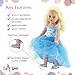 Emily Rose 18 Inch Doll Clothes - 2PC Blue Princess Ball Gown with Glittery Shoes | 18