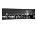Produktbild Paul Sinus Art Schwarz Weiß Köln Cologne Bild auf Leinwand - Edler Köln Kunstdruck auf echter Leinwand, fertig aufgespannt auf hochwertigen Holzkeilrahmen - 120x40cm