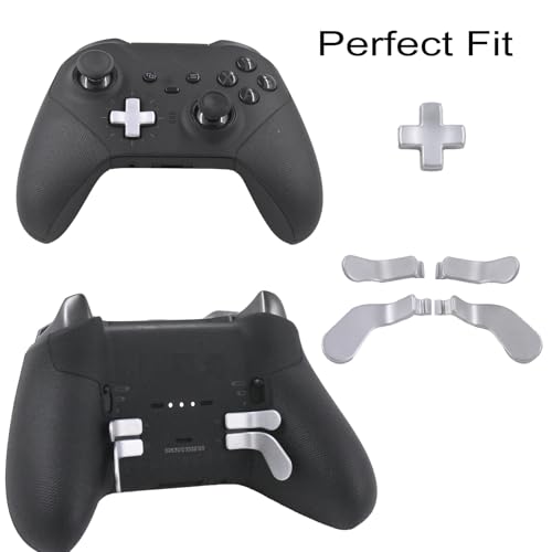 Image of 5 in 1 Elite Controller Paddles for Xbox One Elite Series 2 Controller Metal Paddles for Xbox Elite Series 2 Core Controller Paddles with D-Pad for Xbox One Elite 1 (Silver)