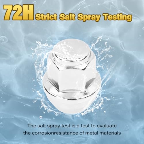 Image of 20PCS M12x1.5 Lug Nuts, Compatible with F-ord Escape Focus Fusion Fiesta EcoSport, Lincoln MKC MKZ, One-Piece Chrome OEM Factory Style Large Acorn Seat Lug Nuts