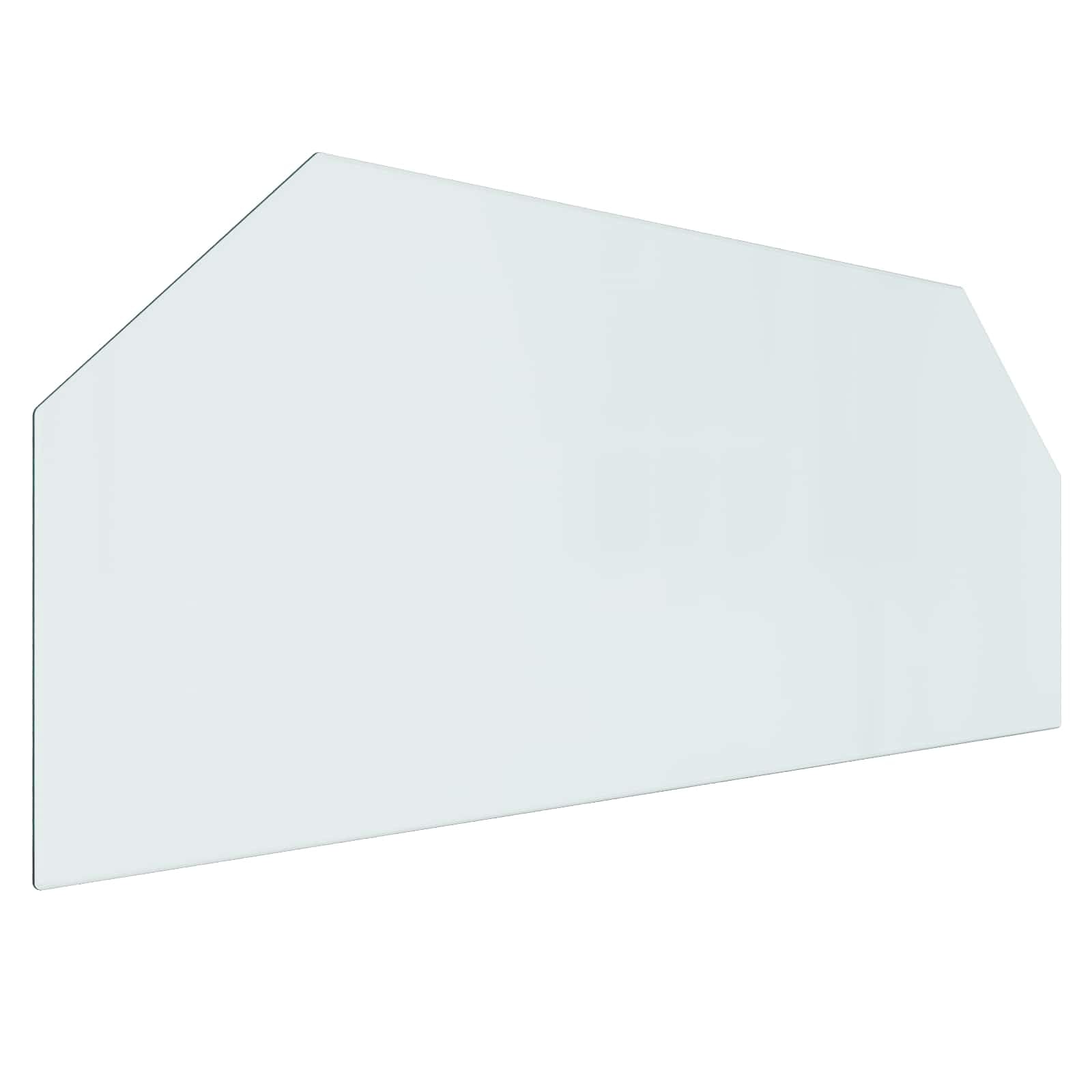 Kaminbodenplatte 120 x 50 cm aus gehärtetem Glas - Funkenschutzplatte für Ofen und Kamin - Bodenschutzplatte transparent