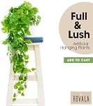 ROVALA Plantes artificielles en pot - Pending Realistic Faux Pothos pour décoration maison, Salon intérieur, Plateau de la chambre - Petite soie décorative