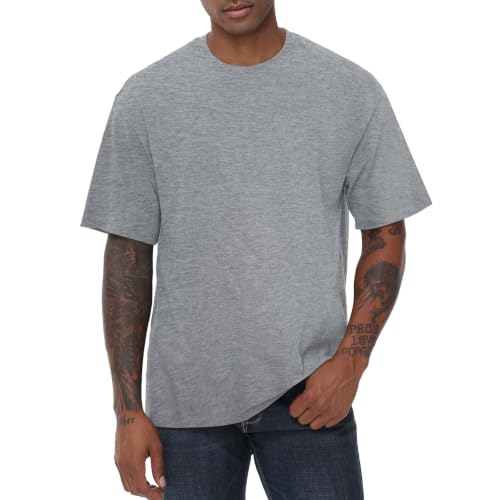 Image of KEEPSHOWING Mens Oversized Short Sleeve T-Shirts Cotton Loose Fit Tees