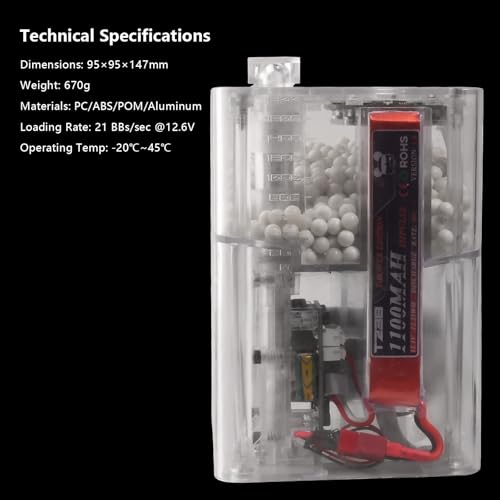 T238 Elektrischer BB-Speedloader PRO Edition – Smarter automatischer Airsoft-Magazinlader, 21 BBS/s Hochgeschwindigkeit, OLED-Display, 1800 Schuss Kapazität, Blockierschutz inkl. 4 Adapter
