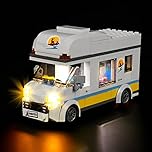 Light Kit Compatible with Lego Holiday Camper Van 60283 (No Model), Decoration Lighting Set Compatible with Lego 60283 Holiday Camper Van Creative Toys