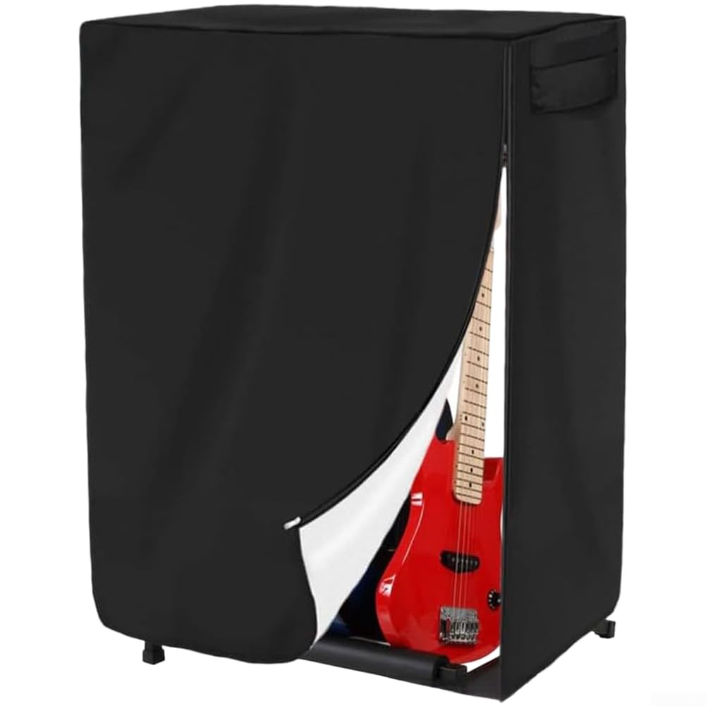 Robusta cubierta de tela Oxford diseñada para soportes de guitarra con mango de apertura con cremallera y capa interior de malla de aire ventilada (600D)