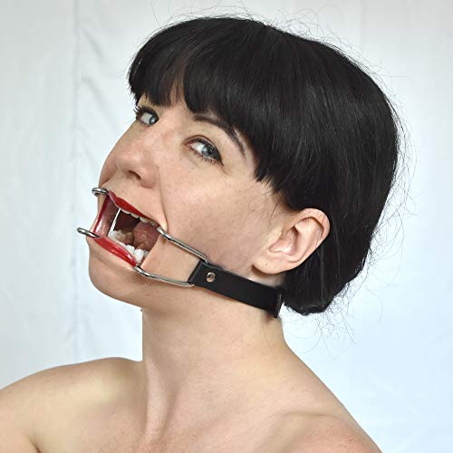 Honeylust Abschließbarer Fetisch Mundspreizer mit Metallhaken - Bondage Mundsperre - verschließbarer BDSM Mundknebel - SM Sexspielzeug