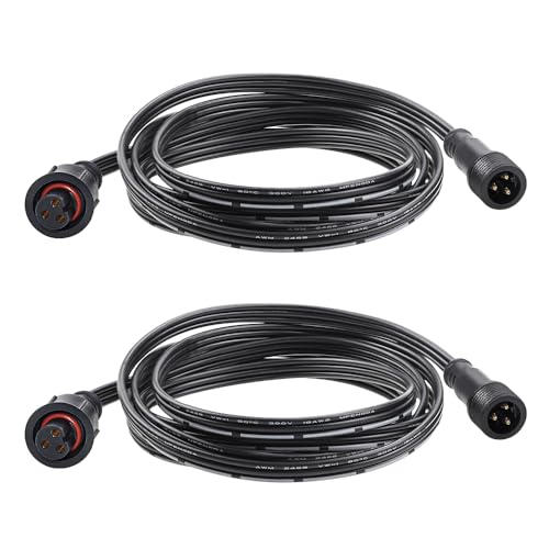 ALITOVE 6.56ft 3 Pin xConnect Extension Cable with 17mm Male & 12mm*23mm Female X-Connector 18AWG Power Cord IP68 for B0923SDR5T B0CM95W84B B0CW9NQ12K WS2811 Halloween Christmas Pixel Lights(2 Pack)