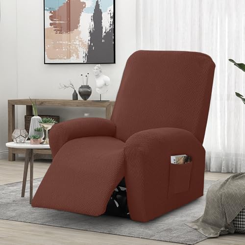 Funda de sillón de relax para tardes de cine con cómodo tejido jacquard marrón oscuro 2
