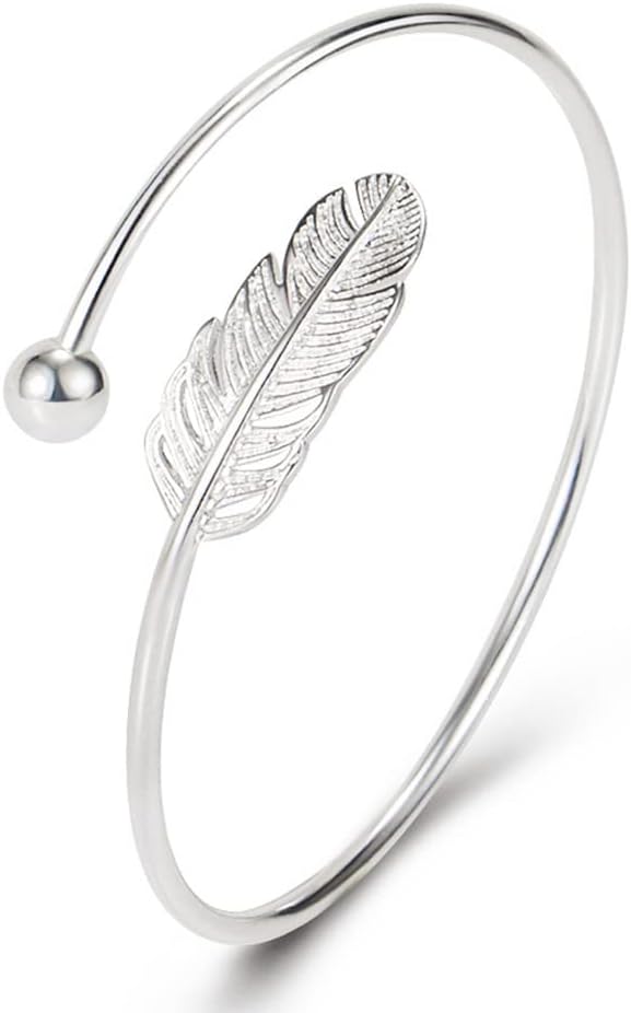 Sterling Silver Bracelets For Women 925 Sterling Silver Beads Bangle Bracelet Transfer Lucky Cuff Bracelet Adjustable Fashion Women Jewelry