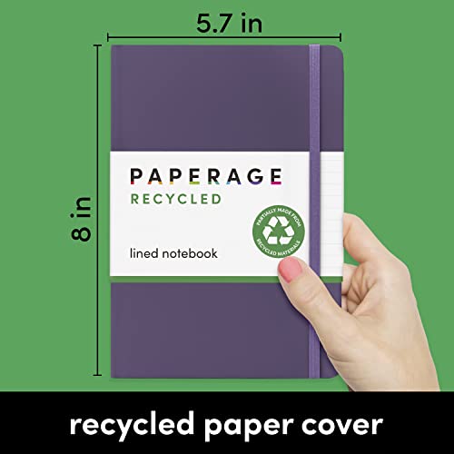 PAPERAGE-Recycled-Lined-Journal-Notebook-Plum-160-Pages-Medium-57-inches-x-8-inches-100-gsm-Thick-Paper-Hardcover