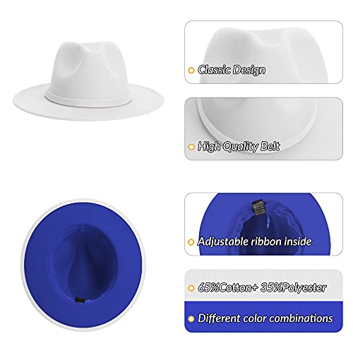 Image of KUJUHA Women Men Wide Brim Fedora Hat