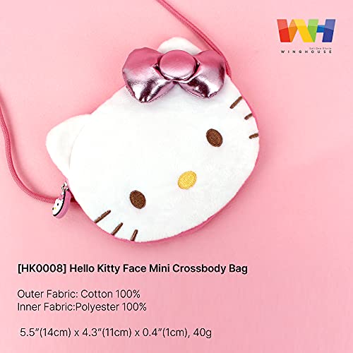 Winghouse X Hello-Kitty Officially Licensed 3D Ribbon Bow My First Small Crossbody Mini Purse For Baby Toddler Ages 1-4Y White Pink Multi Colored #TOP1