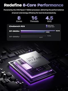 KAIGERR Gaming Laptop, 1TB NVMe SSD 16GB RAM Laptop Computer with AMD Ryzen 7 5825U(8C/16T, Up to 4.5GHz), 15.6inch Windows 11 Laptop, Radeon RX Vega 8 Graphics,WiFi 6 for Creative & Business