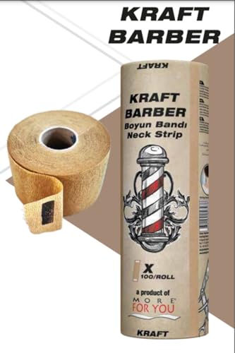 Kahverengi kraft berber boyun bandı, 5'li paket, 100 adet