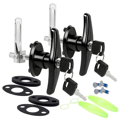 Truck Topper Fastener Heavy Duty T-Handle Lock for Leer/Snugtop Camper Shell - Universal Replacement Locking Handles with Keys Secure Truck Cap Clamps & Tailgate Lock Accessories