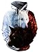 Produktbild Ocean Plus Herren Kapuzenpullover Lebensecht 3D Grafik Hoodie mit Kängurutasche Pullover mit Kapuze Sweat Hood (L/XL (Brustumfang: 114-134CM), Doppelwolf)