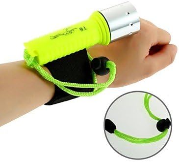 CREE XM-L T6 Rechargeable LED Waterproof Diving Flashlight Bracelet Dive Light (1600LM, 1x18650, Yellow)