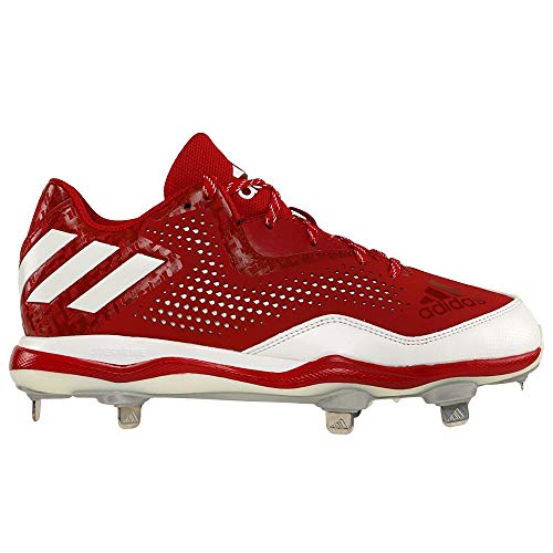 adidas Women's PowerAlley 4 W Baseball Shoe, Power Red/White/Silver Metallic, 6.5 M US