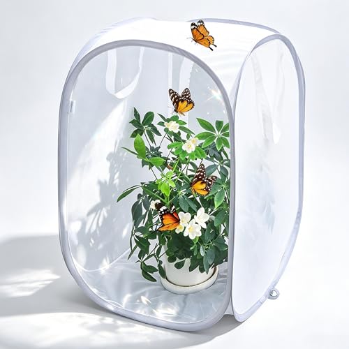 Pop-up Insect and Butterfly Habitat Cage Terrarium Clear Mesh Enclosure - 16" x 16" x 24" by GDanes - Used condition - US$16.14