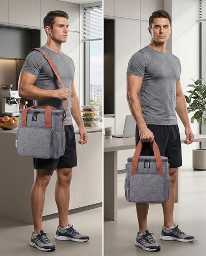 Image of SaleOn Insulated Lunch Bag for Office Men & Women | Large Tiffin Bag with Shoulder Strap | Leakproof, Water-Resistant Lunch Box Bag | Food Carry Tote for Travel & Work | 1 Year Warranty