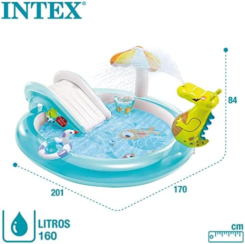 Intex Gator Dmuchany Basen Dziecięcy, Wielokolorowy, 229 x 152 x 56 cm