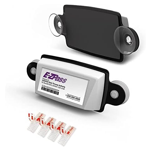 EZ Pass Holder, IPass Holder/Toll Pass Holder for Most US States/Toll Pass Windshield Mount/Easy to Install and Remove/with 4pcs Toll Pass Mounting Strips/UV-Protective (Black, 1 Pack) Cover