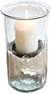 27 Grey Candle Holder Decor Ideas for Minimalist Homes 56 First of a Kind Glass Hurricane Pillar Candle Holder with Rustic Metal I...