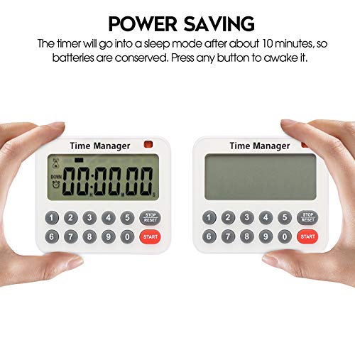 Aimilar Digital Kitchen Timer - Magnetic Count Up Down Direct Entry Cooking Timer With Loud Alarm, Auto Shut-Off & Memory Function, 99 Hrs 99 Mins 99 Secs, 10 Key Timer For Cooking, Exercise, Games #TOP4