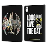 Head Case Designs Officially Licensed Batman DC Comics Bat Signal Collage 80th Anniversary Leather Wallet Case Compatible with Apple iPad Air 11 2020/2022/2024/2025