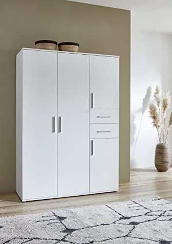 moebel-dich-auf Kleiderschrank Aliya 4-türig in weiß mit 2 Schubkästen 135 cm breit moebel-dich-auf Kleiderschrank Aliya 4-türig in weiß mit 2 Schubkästen 135 cm breit