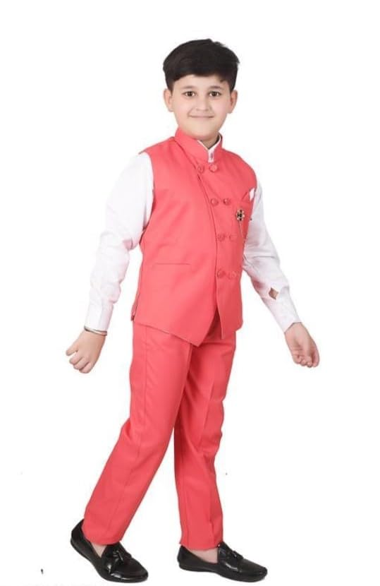 Image of Akshita Trading Kids Shirt, Waistcoat and Pant for Boys
