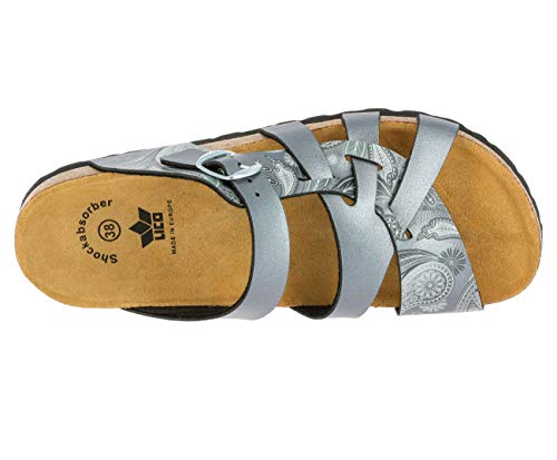 Lico Damen Bioline Flora Hausschuh, Anthrazit Grau, 39 EU