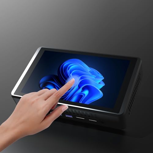 Image of T8 pro Mini PC with 8inch Touch Screen Dual LAN Ports WiFi 6 BT 5.2 N95 Windows11 Pro DDR4 8G RAM 256G HDD DP Port HDMI 4*USB3.0 Type-C