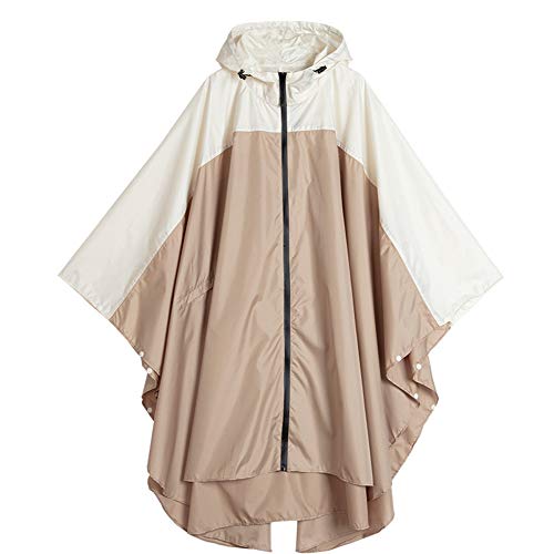 Image of Rain Poncho Hooded Waterproof Raincoat Jacket for Adults with Zipper