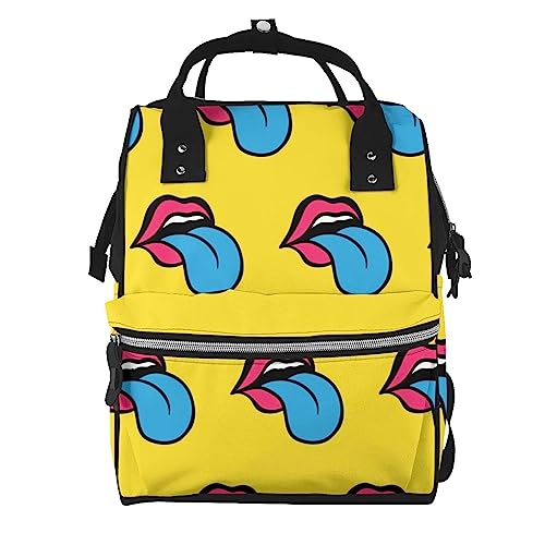 Sac à dos d'école à motif lèvres colorées idéal pour la rentrée universitaire
