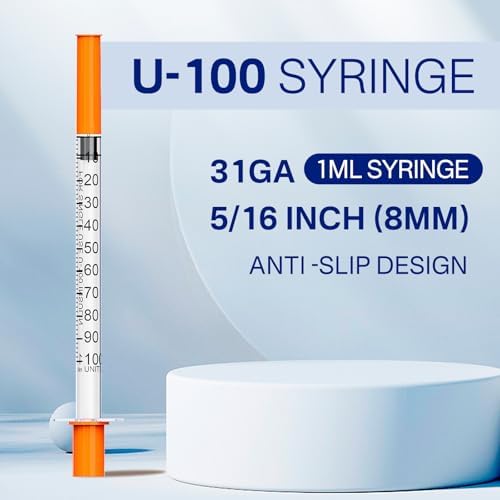 1ml 31G 5/16 Inch (8mm) Insulin Syringes with Needle, Individually Wrapped, Pack of 100 - View 4