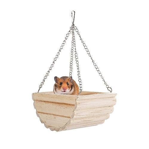Leadigol Brinquedo giratório de madeira para hamster, rodas de corrida silenciosas para hamster, bri
